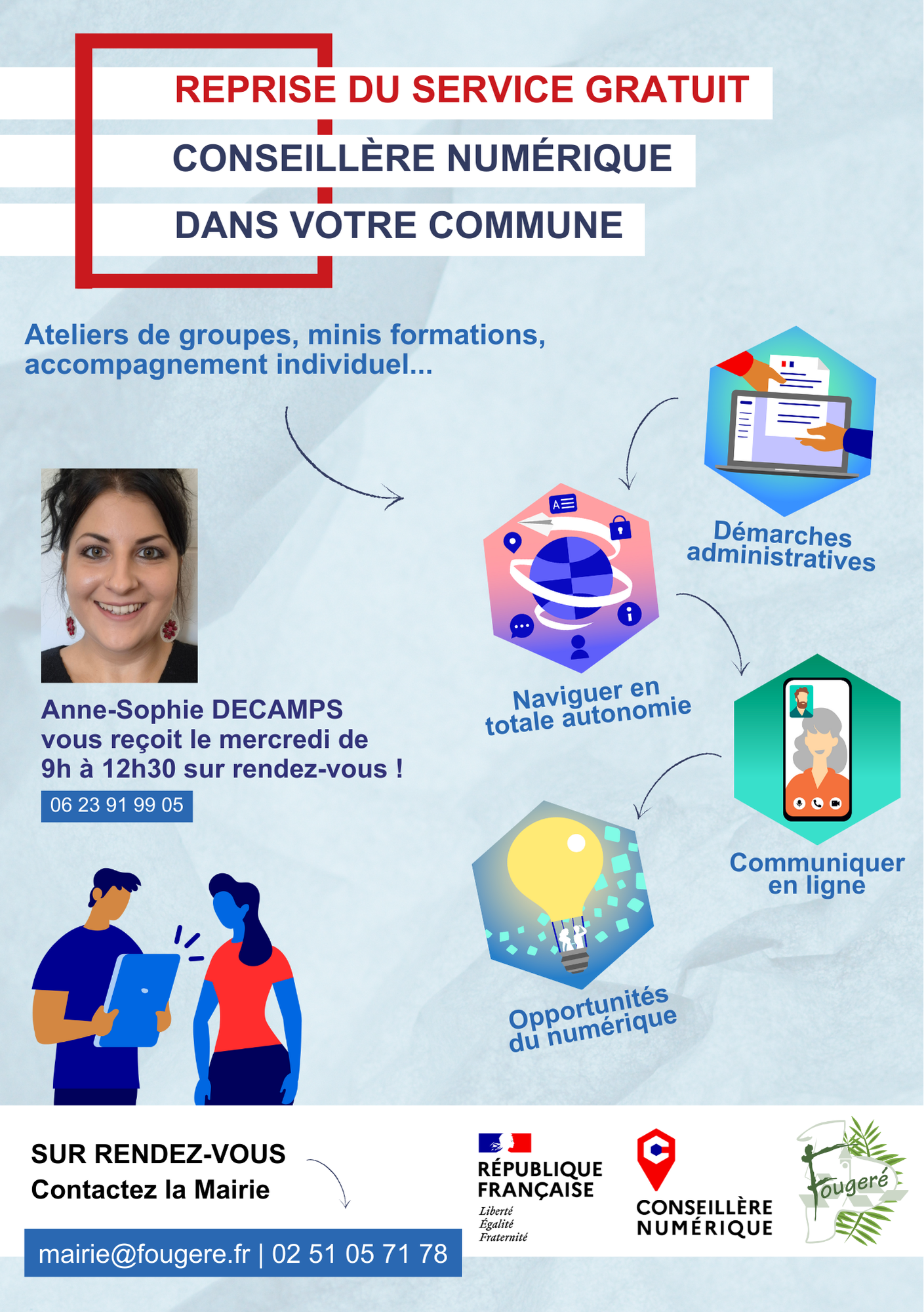 Flyer de présentation de la conseillère numérique