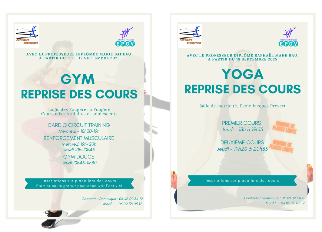 Affiches pour les reprises des cours