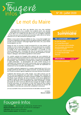 Fougeré Infos - Juillet 2020